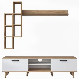 Televisore bianco/naturale in noce 180x48 cm Veronica - Kalune Design