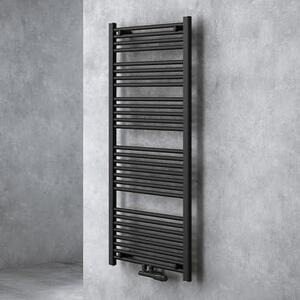 Doporro Radiatore da Bagno 140x50cm, Radiatore Piatto Termoarredo da Bagno Riscaldamento Elettrico o da Acqua Calda RHE Portasciugamani in Acciaio, Antracite