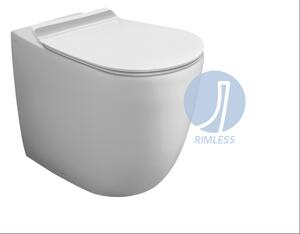Set sanitari filomuro Vignoni Simas bianco composto da WC+Bidet+Sedile