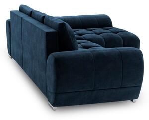 Divano letto angolare blu royal con rivestimento in velluto, angolo destro Nuage - Windsor & Co Sofas