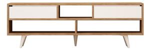 Tavolo TV bianco con dettagli in legno di quercia Garetto Glasgow - Mod Design
