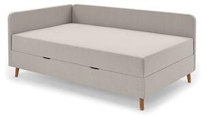 Letto singolo imbottito beige con contenitore 90x200 cm Cabana - Meise Möbel