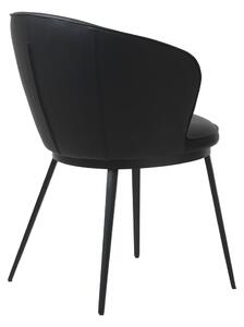 Sedia da pranzo in similpelle nera Leath Gain - Unique Furniture