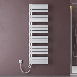 Doporro Scaldasalviette Elettrico Bagno con Termostato Digitale e Funzione Timer 159x50cm 1000W Bianco, Termoarredo Elettrico Temperatura Regolabile, Radiatore da Parete Verticale - FN