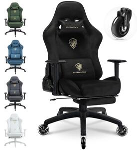 Sedia da gaming ergonomica con poggiapiedi, braccioli 3D, capacità di carico di 200 kg e ruote silenziose – comoda sedia da scrivania, colore nero