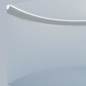 Cornice Pitturabile Stondata per Pareti Curve per Strisce LED - 2m Variante Lunghezza 2 Metri