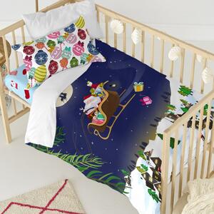 Copripiumino e cuscino in cotone per bambini , 100 x 120 cm Merry Christmas - Mr. Fox