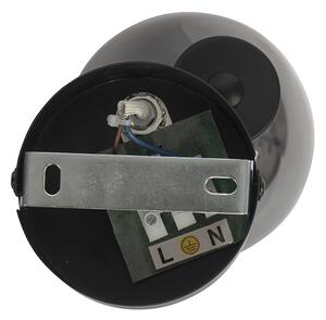 Faretto Art Déco nero con vetro fumé - Vidro