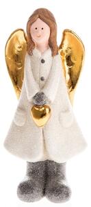Statua di angelo in ceramica bianca, altezza 17 cm - Dakls