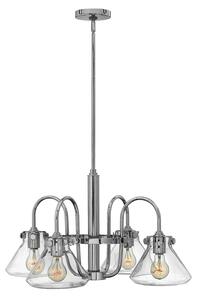 Lampadario Contemporaneo Congress Acciaio Cromo Vetro 4 Luci E27