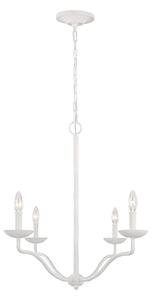 Lampadario Classico Annie Acciaio Bianco Gesso 4 Luci E14