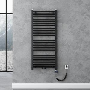 Doporro Radiatore Piatto 140x60cm con Elemento Riscaldante 800W, Scaldasalviette da Bagno Termoarredo in Acciaio, Antracite, Riscaldamento Elettrico o ad Acqua Calda RHE