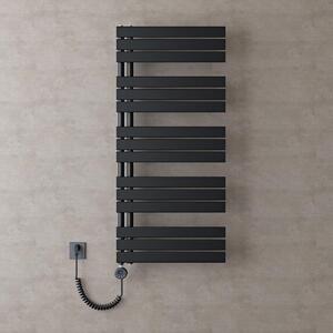 Doporro Scaldasalviette Elettrico Bagno con Termostato Digitale e Funzione Timer 131x60cm 1000W Antracite, Termoarredo Elettrico Temperatura Regolabile, Radiatore da Parete Verticale - FN