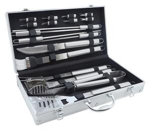 Set di 18 utensili per grigliare in una valigetta in alluminio - Cattara