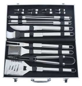 Set di 18 utensili per grigliare in una valigetta in alluminio - Cattara