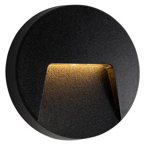 Lampada da parete per esterno nera rotonda con LED IP65 - Avg