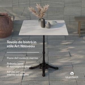 Blumfeldt Patras - Tavolino da bistro, piano in marmo, 60 x 60 cm, base d'appoggio in ghisa