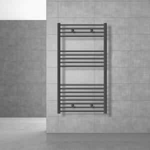 LuxeBath Radiatore da bagno Sahara 750x1200 mm Nero opaco dritto con attacco laterale Radiatore di design Scaldasalviette Asciugasalviette, senza resistenza elettrica