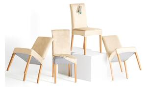 Set di coprisedia beige con rivestimento elastico per sedie 4 pz 48 cm Sento – Restilo
