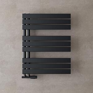 Doporro Radiatore da Bagno 76x60cm, Radiatore Piatto Termoarredo da Bagno Riscaldamento Elettrico o da Acqua Calda FN Portasciugamani in Acciaio, Antracite