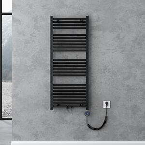 Doporro Radiatore Piatto 120x50cm con Elemento Riscaldante 600W, Scaldasalviette da Bagno Termoarredo in Acciaio, Antracite, Riscaldamento Elettrico o ad Acqua Calda RHE