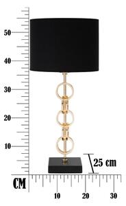 Lampada da tavolo in nero e oro Glam , altezza 54,5 cm Rings - Mauro Ferretti