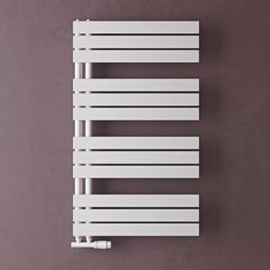 Doporro Radiatore da Bagno 104x60cm, Radiatore Piatto Termoarredo da Bagno Riscaldamento Elettrico o da Acqua Calda FN Portasciugamani in Acciaio, Bianco