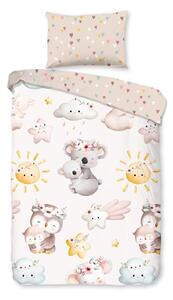 Set copripiumino e federa da bambini marrone/beige in cotone per culla 100x135 cm Hugs – Good Morning