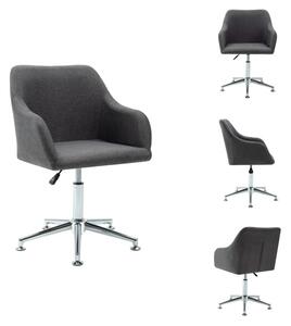 VidaXL Sedia da ufficio girevole in tessuto grigio scuro - Sedie da ufficio