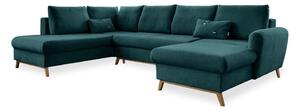 Divano letto a U turchese, angolo sinistro Scandic Lagom - Miuform
