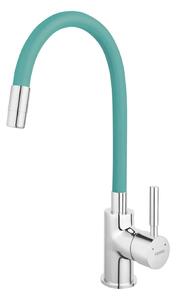 Novaservis Ferro - Miscelatore da lavello con braccio di erogazione flessibile, color menta/cromo 70710,0M