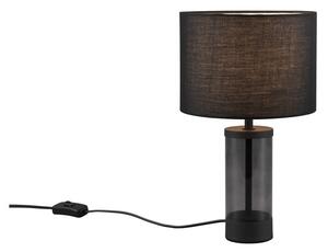 Lampada da tavolo nera con paralume in tessuto (altezza 33,5 cm) Grazia - Trio
