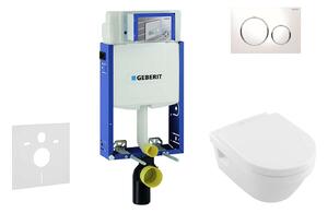 Geberit Combifix - Modulo di installazione per WC sospesi con placca di comando Sigma20, bianca/cromo lucido + WC e copriwater DirectFlush, SoftClose, CeramicPlus, Villeroy Boch 110.302.00.5 NB4