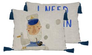 Cuscino beige con capitano in misto lino, 50 x 35 cm - Little Nice Things