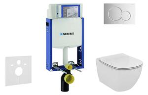 Geberit Combifix - Modulo di installazione per WC sospesi con placca di comando Sigma01, cromo lucido + WC e copriwater, Aquablade, SoftClose, Ideal Standard Tesi 110.302.00.5 NU2