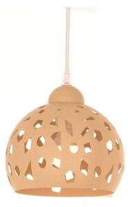 GEO SOSPENSIONE SINGOLA D16 CM TRAFORATA IN METALLO BIANCO O SABBIA LAMPADINA ATTACCO E14 MODERNA