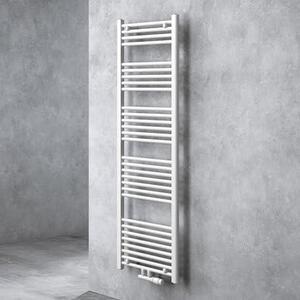 Doporro Radiatore da Bagno 160x50cm, Radiatore Piatto Termoarredo da Bagno Riscaldamento Elettrico o da Acqua Calda RHE Portasciugamani in Acciaio, Bianco