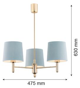 Brilagi - Lampadario a stelo MONTE 3xE27/60W/230V blu/oro