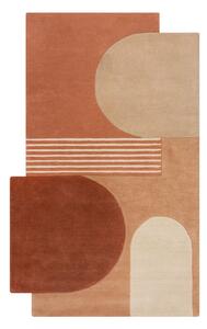 Tappeto color terracotta in lana tessuto a mano 120x180 cm Lozenge Terracotta – Flair Rugs