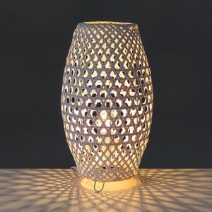 Lampada da tavolo bianca con paralume in bambù (altezza 36 cm) - Casa Selección