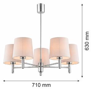 Brilagi - Lampadario a stelo MONTE 5xE27/15W/230V beige/cromo lucido
