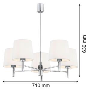 BRILAGI - Lampadario a stelo MONTE 5xE27/60W/230V crema/cromo lucido