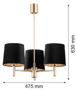 Brilagi - Lampadario a stelo MONTE 3xE27/15W/230V nero/oro