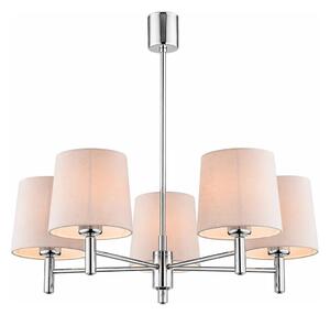 Brilagi - Lampadario a stelo MONTE 5xE27/15W/230V beige/cromo lucido