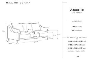 Divano letto marrone chiaro con contenitore, 215 cm Ancolie - Mazzini Sofas
