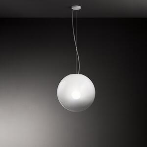 Sospensione Moderna Moon Metallo Vetro Bianco 1 Luce E27 Ip20 D40