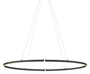 Lampada a sospensione di design nera ovale 120 cm con LED dimmerabile a 3 livelli - Ovallo