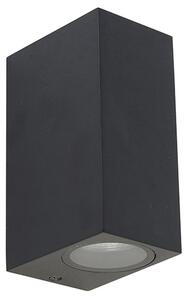 Lampada da parete moderna nera 2 luci IP44 - Baleno