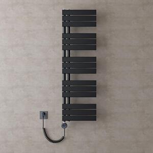 Doporro Scaldasalviette Elettrico Bagno con Termostato Digitale e Funzione Timer 131x40cm 1000W Antracite, Termoarredo Elettrico Temperatura Regolabile, Radiatore da Parete Verticale - FN