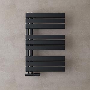 Doporro Radiatore da Bagno 76x50cm, Radiatore Piatto Termoarredo da Bagno Riscaldamento Elettrico o da Acqua Calda FN Portasciugamani in Acciaio, Antracite